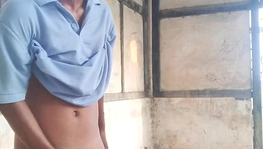 Brazilian gay Anal masturbation at outdoor place