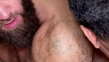 Sensitive Hairy Bear Driven Wild by Nipple Play