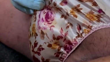 Satin Rose Sissy Thong Bulge Play