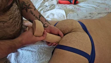 Stretching Italian Hairy Bear Hole