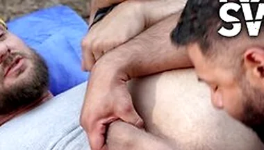 Beefy Dudes Nico Bear And Heath Halo Flip Fuck Outdoors