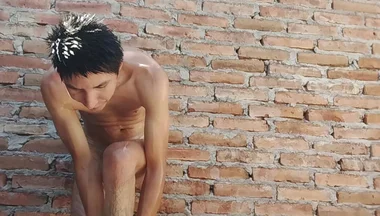 Latin Guy Bathing