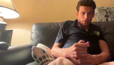 Solo Jerk Sitting No Leather Couch Dirty Talking 10 in Bwc Huge Bust