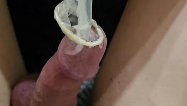 I Shoot Cum in a Used Condom After Using My Under Armour Crew Sock to Jerk off