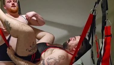 Rugby Hunk Fucks Bear in Sling