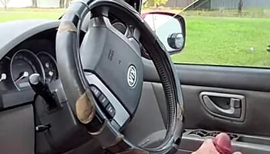 Wank off in the Car
