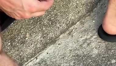 Amateur Straight Boy Lost a Bet He Has to Expose His Cock in the Street and Either Piss or Cum