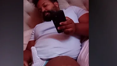 Stepdaddy Bear Plays with Covered Cock on Live