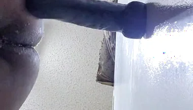 14 Inch Dildo Stretches Me to the Max. It Made Me Piss Cum