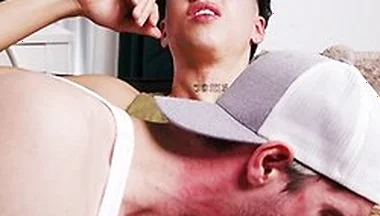 Stud Gets Raw Assfucked After Tickling Hung Jocks Cock With His Perfect Mustache - Angel Elias
