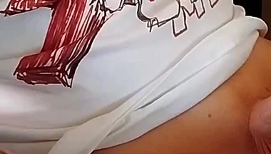 Working My Grower While Browsing Porn, Shooting Twice on My Soft Tummy