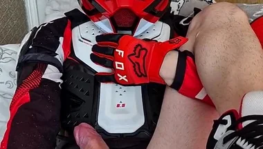 In Biker Gear, He Brought to Orgasm