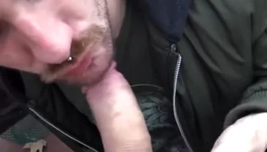 Big cock sucking outdoor