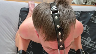 Slut Boy Open His Mouth for Master.