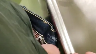 Young Skninny Boy Piss on the Train