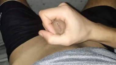 Morning Masturbation Under the Sheets of Beautiful Shaved Big Dick with Slow Cumshot