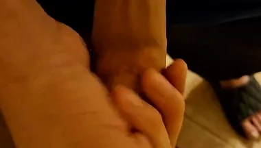 Jerking off hairy cock