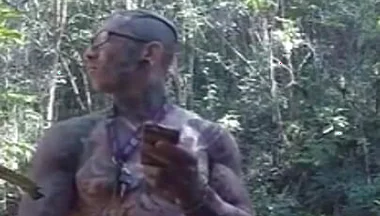 Handjob in the Waterfall Cumming with Soft Cock
