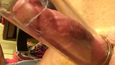 Cock Pumped & Filling the 8 Inch Tube Close up