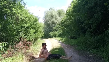 Risky Cock Jerking on an Abandoned Field / Risky Solo Outdoors