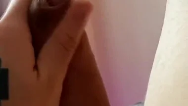 Jerking My Unshaved Cock on the Bed at Night with Beautiful Lighting