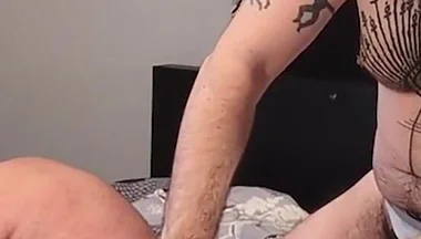 Muscle Bear Gets Fucked by Tattooed Stud