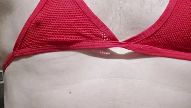 Playing in Fishnet Bra and Panties