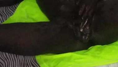 African Boy Wanking His Long BBC and Ended with Hot Cum