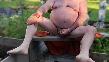 Enjoying My Backyard - Naked!