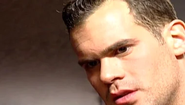 Young Hung Muscle Stud Jerks off Solo at a Glory Hole with His Lover and Shoots a Thick Load