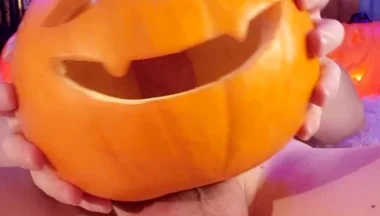 Trick or Treat Big Dick Femboy Fucks a Pumpkin