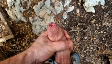 Phimosis Daddy Public. Stroking Slow, Precum Everywhere
