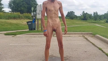 Naked and Pissing in Parking Lot
