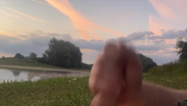 Playing in the Morning at a Lake