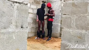 Ebony Slime Waist Got Smashed on the Wall of an Uncompleted Building Doggy