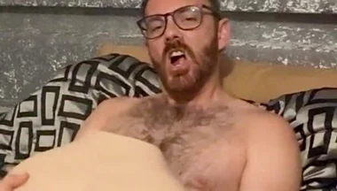 Stroking the Tip of My Big Dick with My Ass Doll
