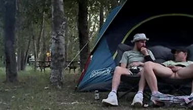 Sucking His Mushroom Head While Camping