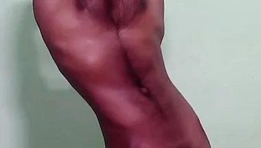 Hot Indian Boy Strips Underwear, Flexes Sweaty Lean Body, Jerks Thick Cock & Sniffs It