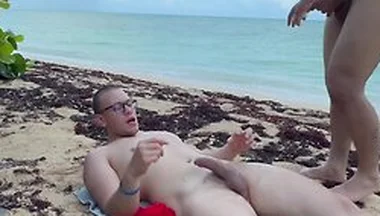 Hot Fuck At The Beach And Breading Our Holes With Huge Loads