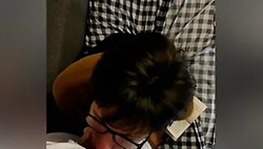 On Halloween, A Ghost Fucked A Guy With Glasses In The Mouth And Filled His Whole Face With Cum