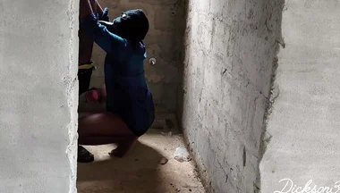 Fucking Ebony Big Wasit Bussy Inside the Toilet of an Uncompleted Building After a Blowjob