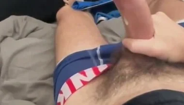 Uncut White College Cock Shoots Explosive Cumshot