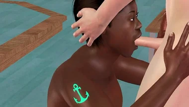 Animated 3D Gay Porn - Black Man Giving Blowjob to White Man in Classroom