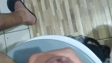 Handjob in the Bathroom