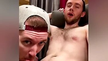 Swallowing Mates Huge Cum