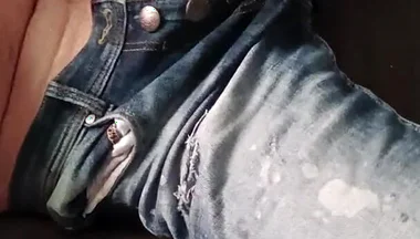 Daddy's Jeans Bulge Goes Crazy