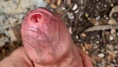 Phimosis Daddy Public. Stroking Slow, Precum Everywhere