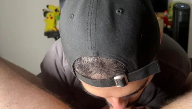 Cumshot in Mouth Sucking and Deepthoat My Friend Big Hard Dick