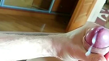 Huge Uncut White Dick Cums Tons Of Cum