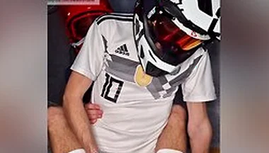 Guy In Helmet And Nike Tn Sneakers Fucks Another Guy